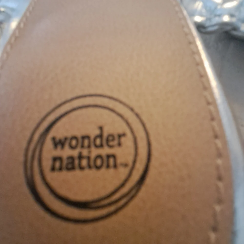 Wonder Nation Silver Braided Sandals